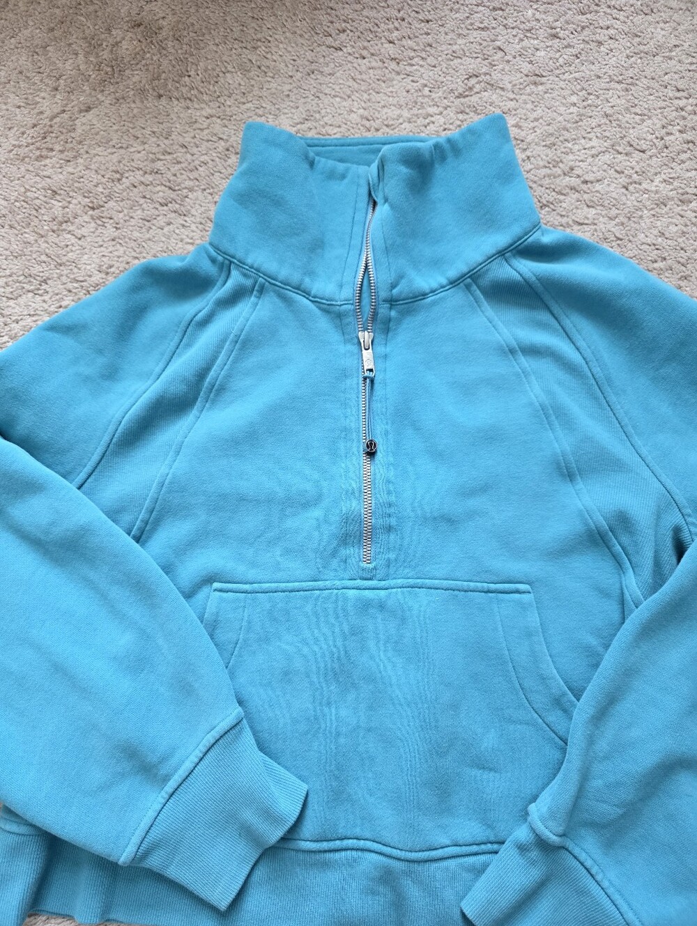 Lululemon Scuba Oversized Funnel Neck Half Zip Oceanic Blue M/L - Picture 3 of 4